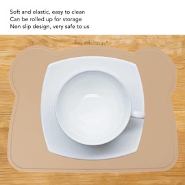 MAVIS LAVEN Mantel Individual de Silicona, Lindo Mantel Individual de Oso de Silicona, Práctico y Lindo Aislamiento Térmico para Restaurante (Marrón), 12sreqck45-13