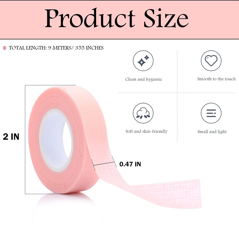 6 Rolls Eyelash Tape,Adhesive Fabric Eyelash Extension Tape,Breathable Micropore Fabric