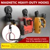 3-H Heavy Duty Magnetic Hooks,No-Drill Garage Power Tool Holder, 2