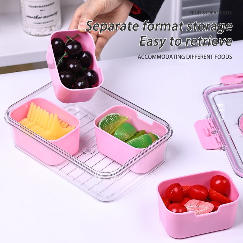 KEYVOZ Snackle Box Container with Lid- Travel Charcuterie Box with