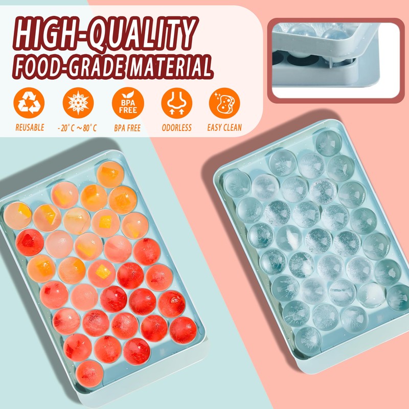Argoeen Ice Cube Tray,66 pcs Ice Tray,Ice Cube Pop Out