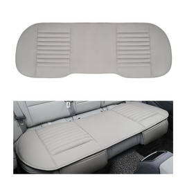 Sylvil Car Back Seat Cover, Breathable PU Leather Rear Seat Cushion Protector with Storage Bag, Rear Bench Cover Pad Fits for 95% Vehicle, Universal Interior Car Accessoriess (Gray, Rear)