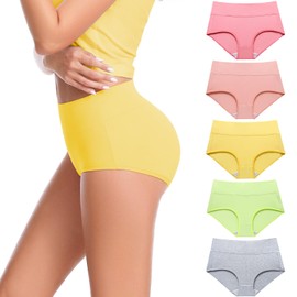 CAILECOTTON Womens Underwear Cotton Briefs Plus Size High Waisted Underwears Women Pack Cotton Panties for Women Pack