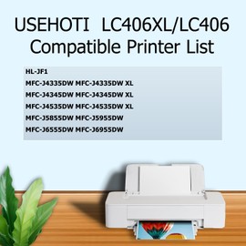 USEHOTI LC406XL LC406 Black Ink Cartridges Compatible with Brother LC406 Ink, 2-Pack High Yield Black for MFC-J4335DW MFC-J4345DW MFC-J4535DW MFC-J5855DW MFC-J5955DW MFC-J6555DW MFC-J6955DW
