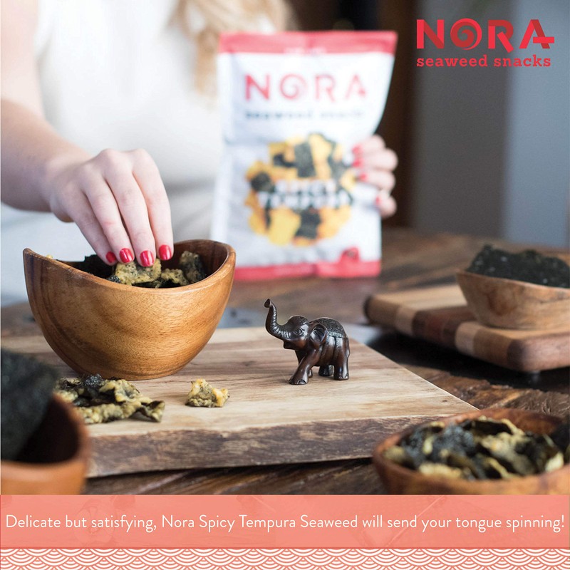 Spicy Tempura Seaweed Snacks by Nora, Thick Nori Sheets Snack