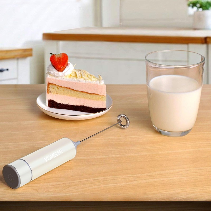 Electric Milk Frother Handheld,Travel Coffee Drink Mixer Batteries Included, 304