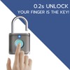 Pothunder Fingerprint Smart Padlock Lock, Biometric Metal Keyless Thumbprint Lock,
