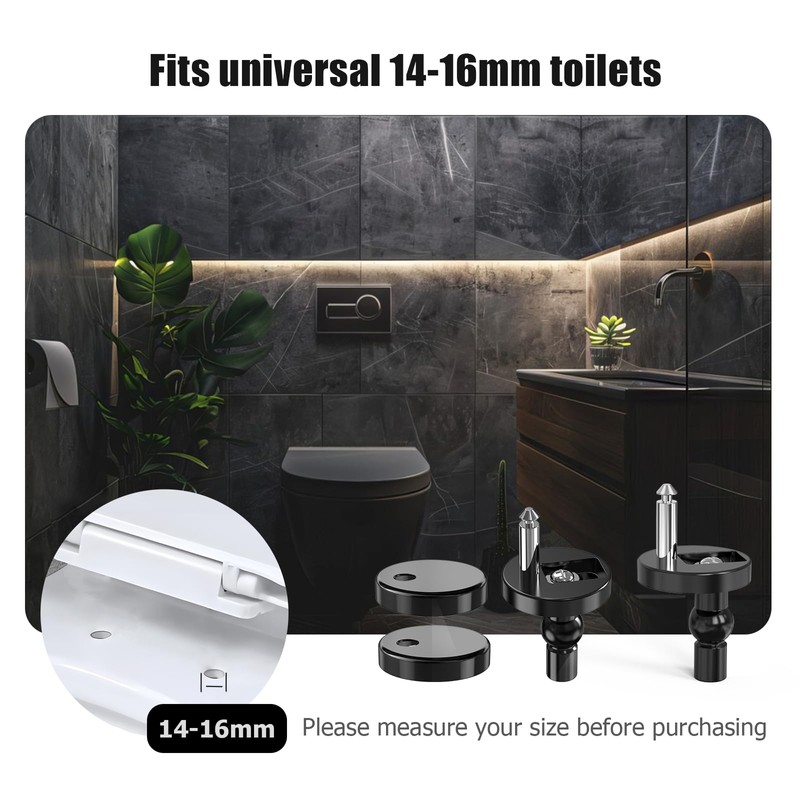 Quick Release Toilet Seat Fixings Black, AncableTop Universal Toilet Seat