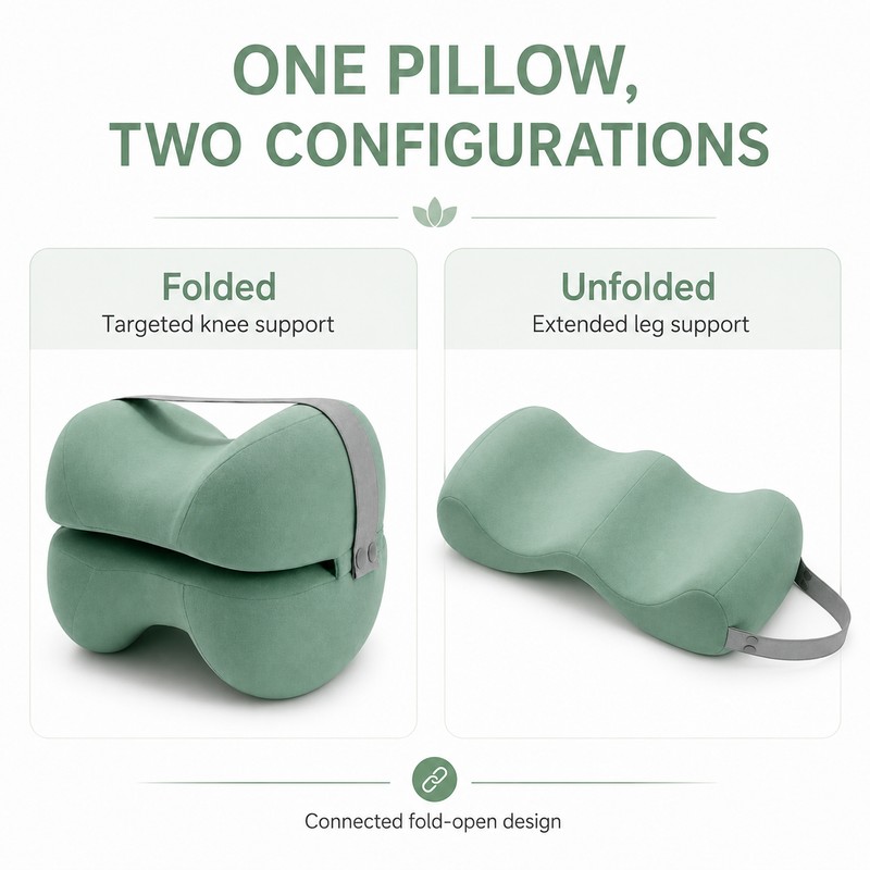 Memory Foam Knee Pillow for Side Sleepers – Leg Support