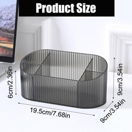 WhizNook Make Up Organiser with 5 Compartments, Make Up Cosmetic Organiser, Cosmetic Brush Storage, Acrylic Cosmetic Storage with Large Capacity, for Lipstick and Skincare (Grey)