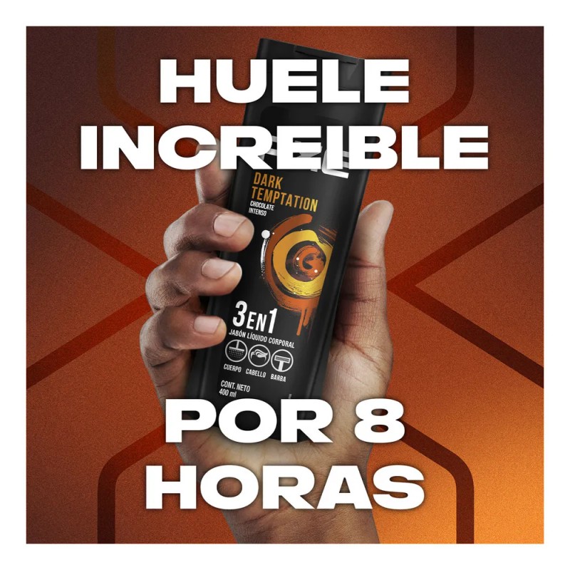 Jabón Líquido Corporal 3 en 1 Axe Dark Temptation 400