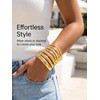 YEEZII Gold Bangle Bracelets for Women, 7Pcs 14K Gold Plated