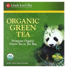 Uncle Lee's Tea Organic Green Tea, 40 Tea Bags, 2.26 oz (64 g)