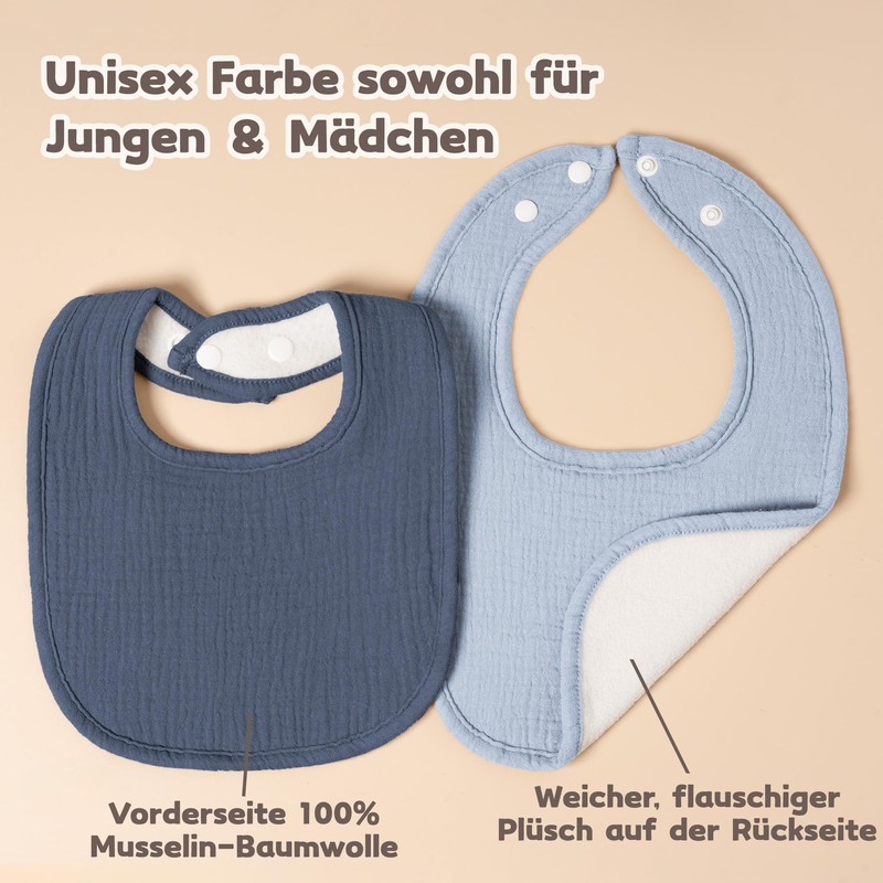 Susurration Baby Muslin Bibs Baby Soft Adjustable Square Drool Bibs