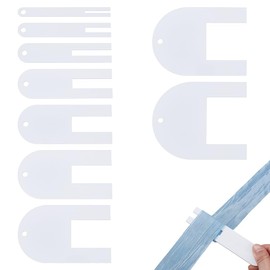 BENECREAT 9Sizes Quick Pleater, Acrylic Sewing Tools 1.27~10.12cm Quick Pleater Set, Fabric Pleating Tool for Quilting, Apparel Sewing, Beginner or Experienced Tailor, 3mm Thick