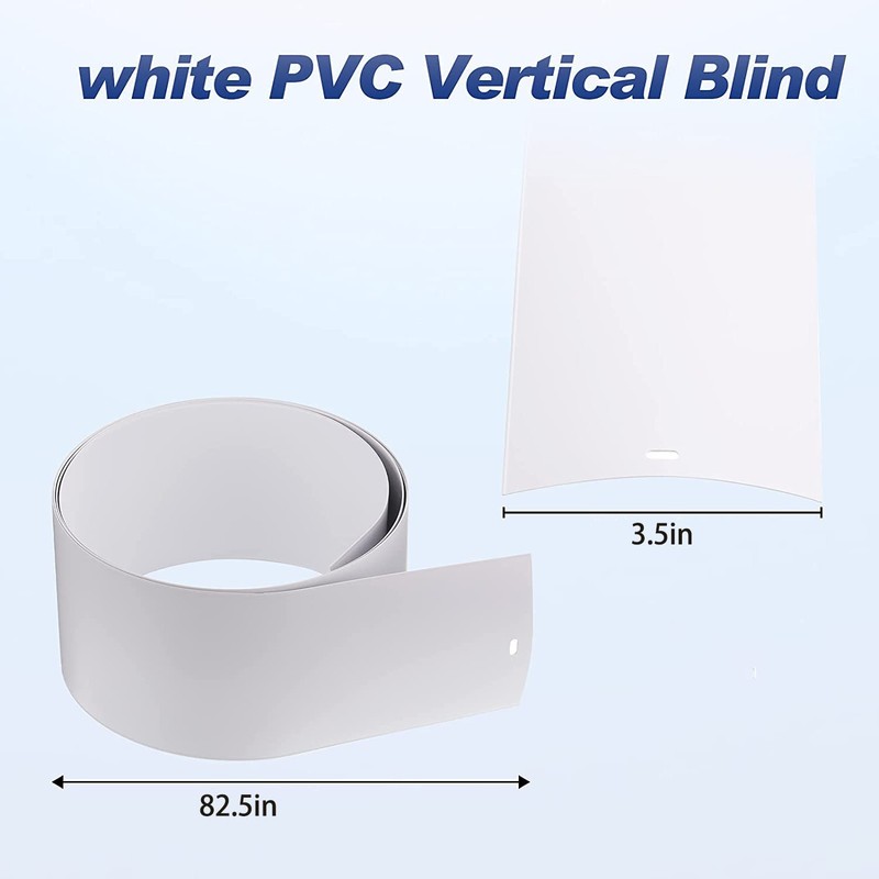 82.5" x 3.5" White PVC Vertical Blind Replacement Slats Vanes
