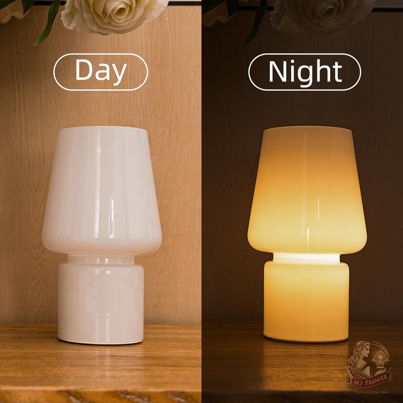 MJ PREMIER Battery Operated Lamp, Mushroom Lamp Home Decor, Cordless