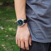 Men’s Watches Black Leather Strap Quartz Analogue Wrist Watch Arabic