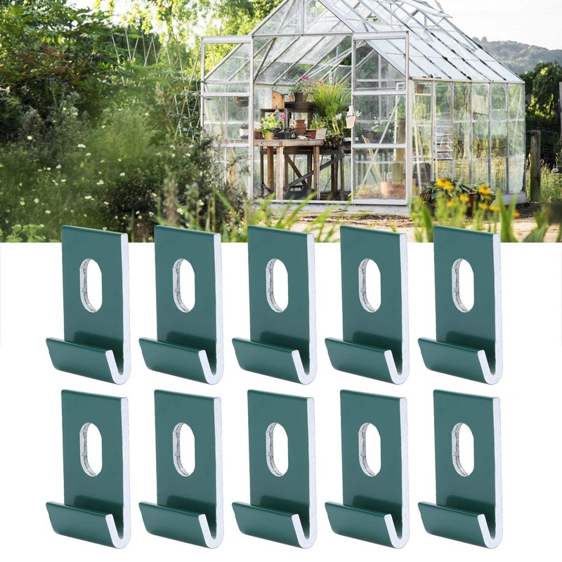 10Pcs Base Clips, Greenhouse Attaches Aluminium Fixings Hooks for Greenhouse