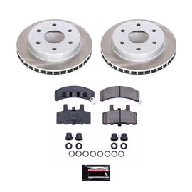 Power Stop SC1970 Front Brake Kit With Semi-Coated Brake Rotors and Ceramic Brake Pads & Hardware For Chevy K1500 2500 Tahoe Yukon 4WD 4X4 6Lug