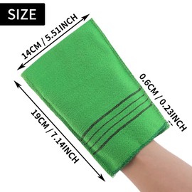 WLLHYF 5 Pcs Exfoliating Gloves, Korean Exfoliating Mitt Colorful Reusable Body Scrub Large Size Bath Washcloth for Deep Clean Dead Dry Skin Cells Removing Skin Dirt Cleaning Pores