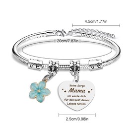 Prrivnix Mother's Day Gifts For Mum Bracelets Mum Mother's Day Gift Mum Best Mum Gift Mother Daughter Gift Mother Gifts, Stainless Steel