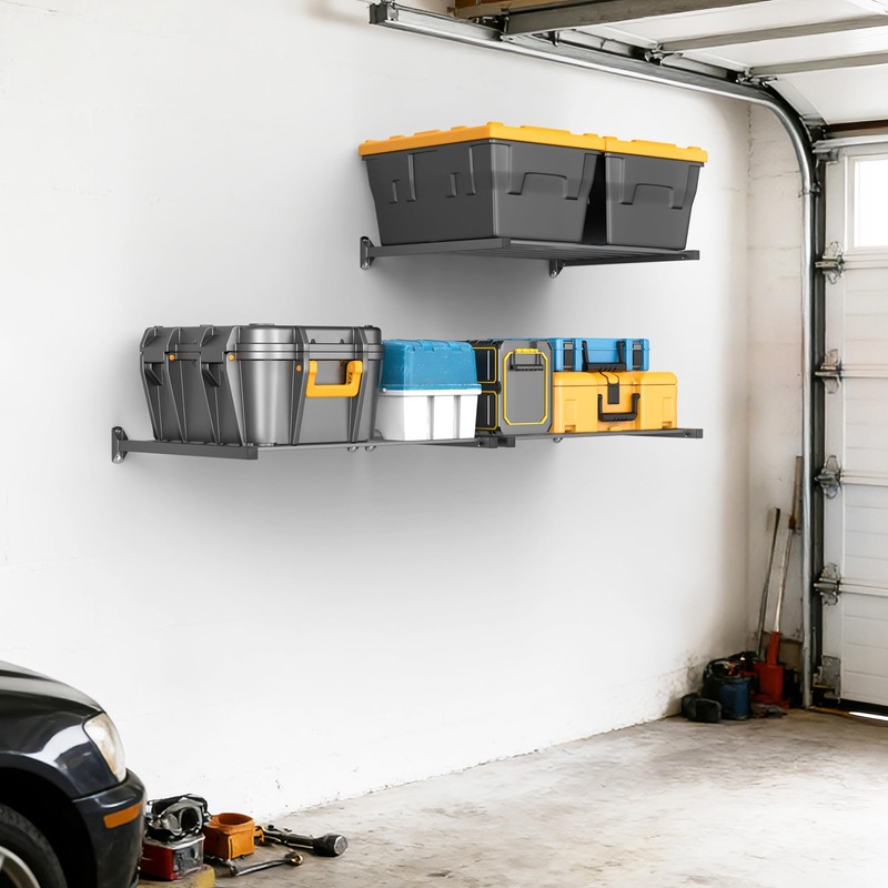 EVERHANGER Wall Mount Garage Storage Shelves, 33in x 24in Heavy