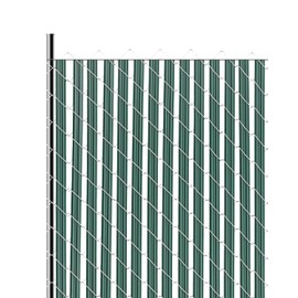 VEVOR Bottom Locking Privacy Slats, Single-Wall Vertical Bottom-Locking Slats for Chain-Link Fence, High-Density HDPE Chain Link Slats Ideally Fit 5' High Fence for Garden, Farm, Sports Field(Green)