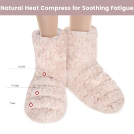 Microwavable Heating Booties for Discomfort Reduction, Microwave Foot Warmer for Reduce Aching, Foot Warmers for Feet, Feet Heating Pad for Cold Day, Microwave Heated Booties for Women & Men, S/M