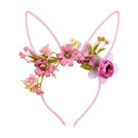 Esumun Easter Bunny Flower Headband Long Ear Hairband for Baby Girls Toddlers Kids Children