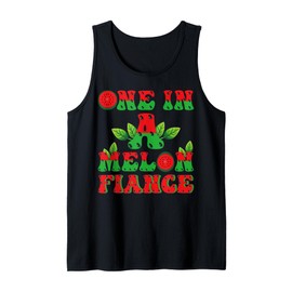 Mens Watermelon Birthday Party One In A Melon Fiance Tank Top