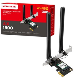 MERCUSYS MA70XE AX1800Mbps Dual-Band Wi-Fi 6 WiFi Card, Network PCIe WiFi Adapter, Bluetooth 5.4, Wide Coverage, Lower Latency, MU-MIMO, WPA3 Enhanced Security, Supports Windows 10, 11 (64 bit)