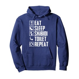 Eat Sleep Skibidi Toilet Repeat Funny Skibidi Toilet Meme Pullover Hoodie
