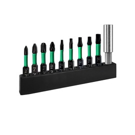 PERZUMI Drill Screwdriver Bit Set, 10 PCS S2 Steel Drill Bit Set, Magnetic Tips for Impact Driver with PH, PZ & Star Head Tips, 1/4" Hex Shank for Power Tools, Home Projects & DIY