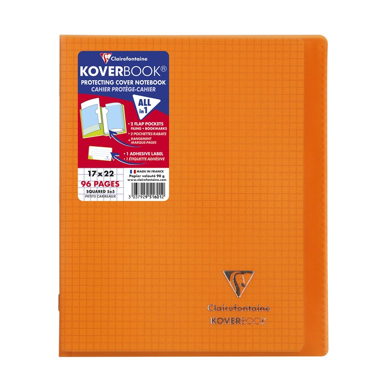 Clairefontaine 951601C Koverbook 17 x 22 cm, 48 Sheets, Squared,