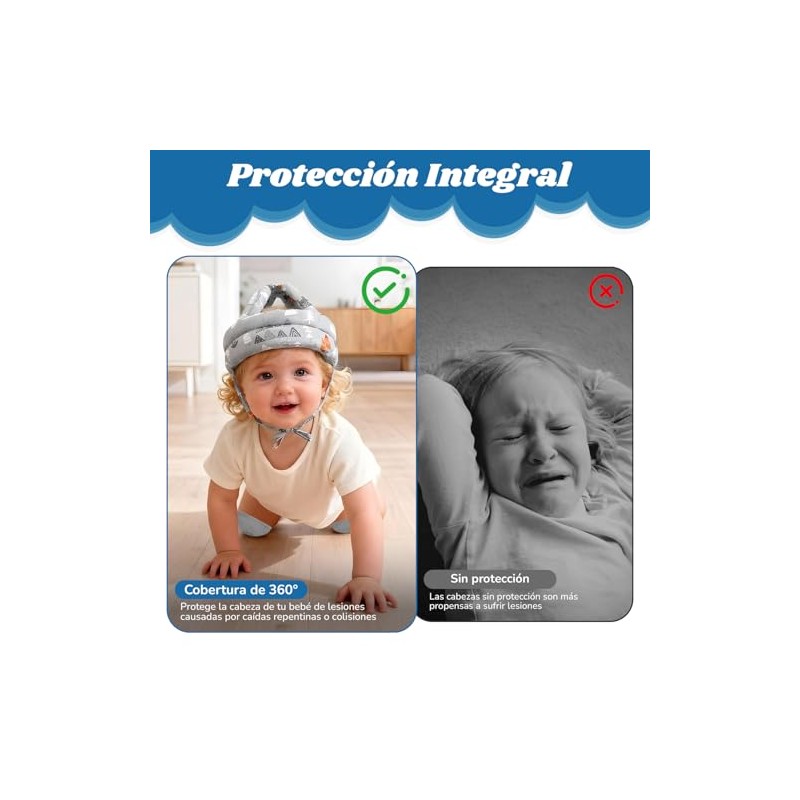 Casco para Niños Antigolpes, Casco Protector de Cabeza para Proteger