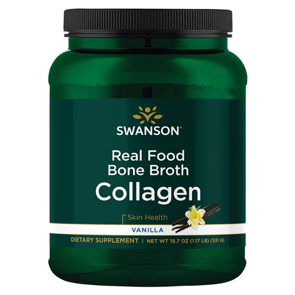 Swanson Real Food Bone Broth Collagen - Vanilla 18.7 oz