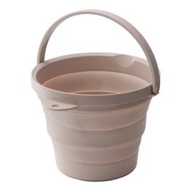 Isetou Soft Bucket 8 Shape, Foldable, Soft Material, 2.8 gal (8 L), Beige