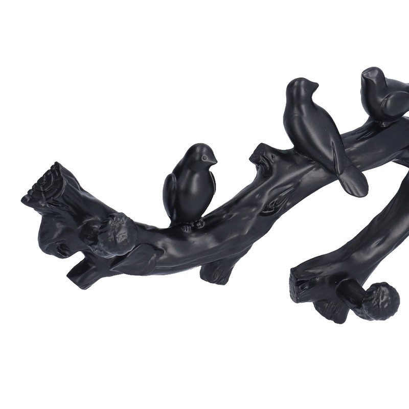 Decorative Hook Black Bird Branch Shape Three Dimensional Wall Mounted