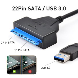 Gnomecast SATA to USB 3.0 Adapter Cable for 2.5 inch Hard Drive HDD/SSD Data Transfer, External Hard Drive Converter Support UASP