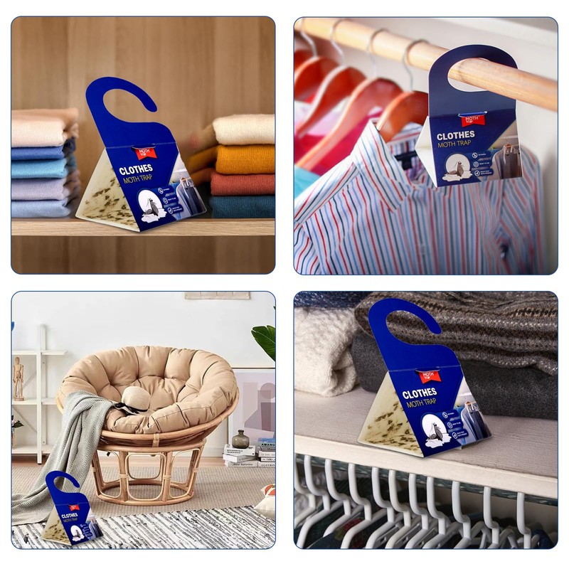 【𝐇𝐢𝐠𝐡𝐥𝐲 𝐄𝐟𝐟𝐞𝐜𝐭𝐢𝐯𝐞】 Clothes Moth Traps with Extra Strength Pheromone Attractant