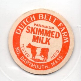 Milk Bottle Cap Insert - Dutch Belt Farm - No. Dartmouth, Massachusetts -SKIMMED