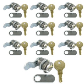 Leisure Coachworks 10 Pack 7/8" Keyed Camlock with Straight and Offset Cam Lock Latch Keyed Alike (10, 7/8")