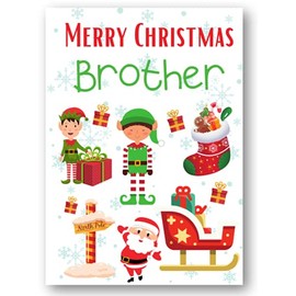 Second Ave Brother Santa Elf Workshop Children's Kids Christmas Xmas Holiday Festive Greetings Card