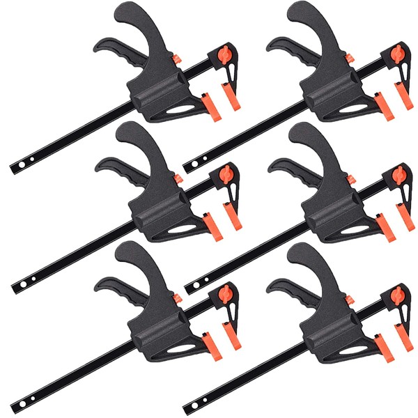 WAIZHIUA 6Pcs Quick Grip Clamps 4 Inch F Wood Clamps
