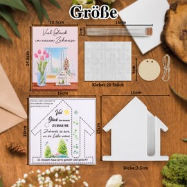 HOWAB Geschenk Zum Einzug Haus Neue Wohnung, Einzugsgeschenke Einweihungsgeschenk Wohnung für Holz Home Deko HäUser, Wohnungseinweihung Geschenk Zur Hauseinweihung für Neues Zuhause Geschenk