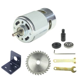 CONQUERALL 775 Motor 12V 8000RPM / 24V 16000RPM High Power DC Motor with Saw Blade, M10-5 Connecting Rod Set and Bracket