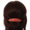 90mm Across/Coral Stripy Print Acrylic Oval Barrette/Hair Clip In Silver