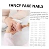 BIUDECO 1set Matte Coffin Fake Nails Stickers False Nails for