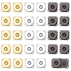 30 juegos 14 mm Botones Magnéticos a Presión Ciruela, Costura de Metal en Botones Magnéticos para Ropa, Cierre Botón a Presión para Bolsos, Ropa, Manualidades de Costura